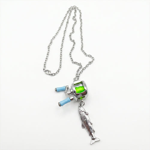 Functional Fishing Reel Necklace • Real Spinning Mechanism